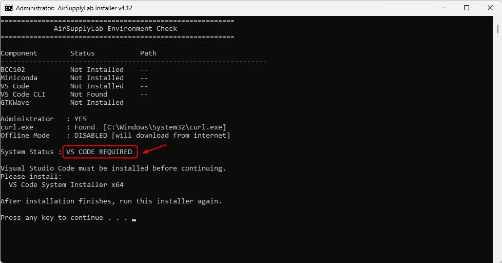 AirSupplyLabKit VSCodeRequired