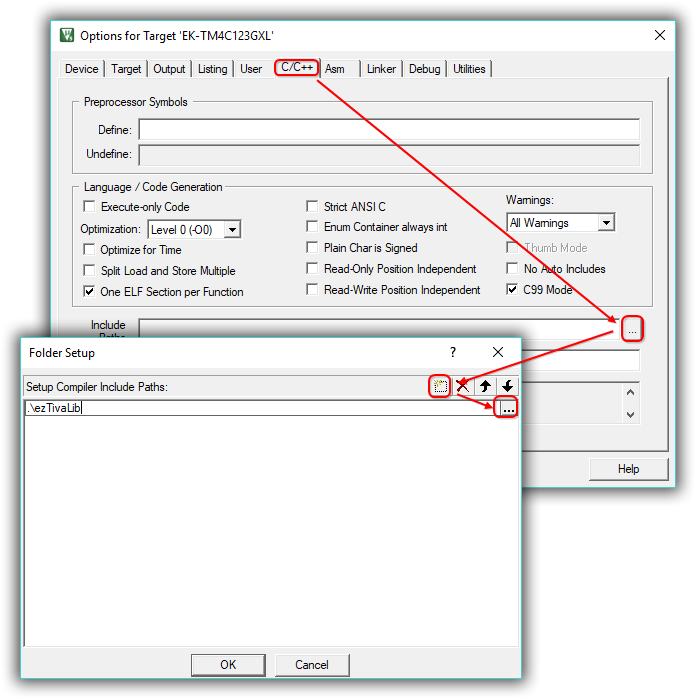 includePaths ezTivaLIB2
